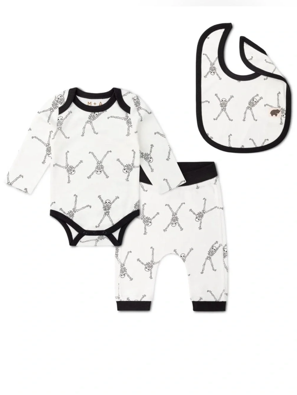 M+A by Monica + Andy Organic Cotton First Moves Set (Funny Bones 🦴)